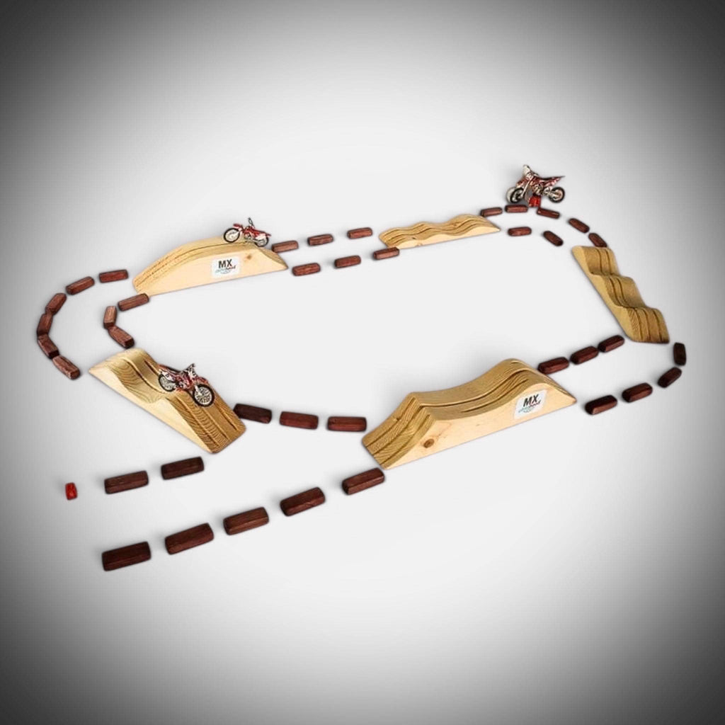 Motocross play track for kids with jumps