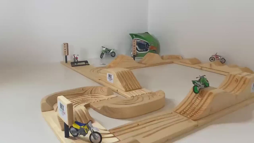 Large Motocross Play Track | Handmade Dirt Bike Playset | Supercross Racing Track| Montessori Wooden Toy |Gift for Boys